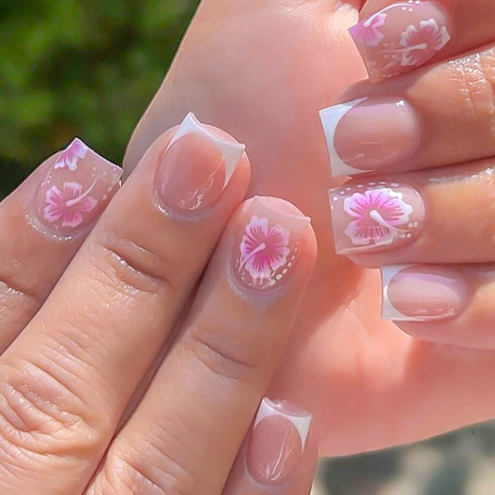 Nail Art Wedding - 24 Uds uñas postizas de flores