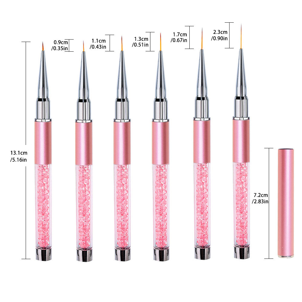 Juego de 6 Pinceles de Acrílic - Nail Art Sch reseña y precio