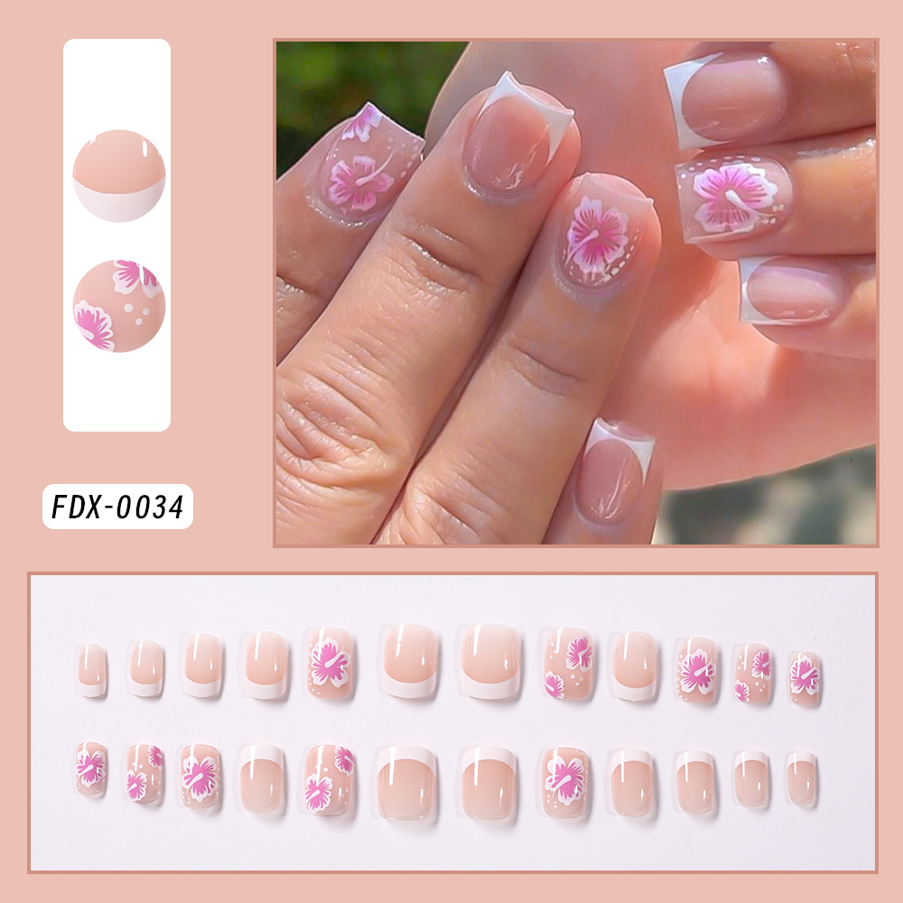 24 Uds uñas postizas de flores - Nail Art Wedding reseña y precio